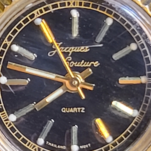 Vintage Jacques Couture Quartz Watch 18k plated Stainless Steel Band - Picture 3 of 10